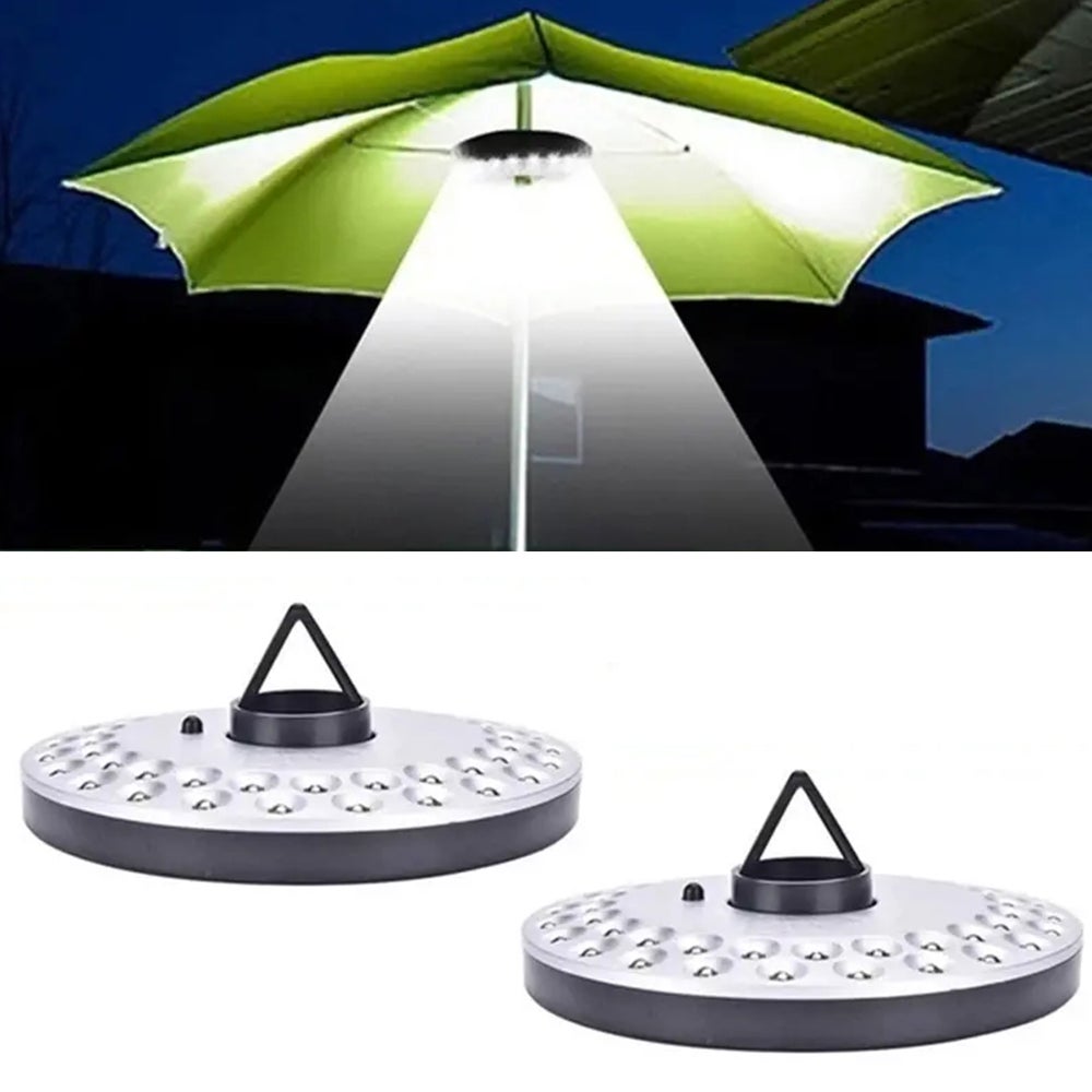 2 przenośne lampy kempingowe 48 LED z hakiem na parasol do użytku na kempingu, w ogrodzie i na patio