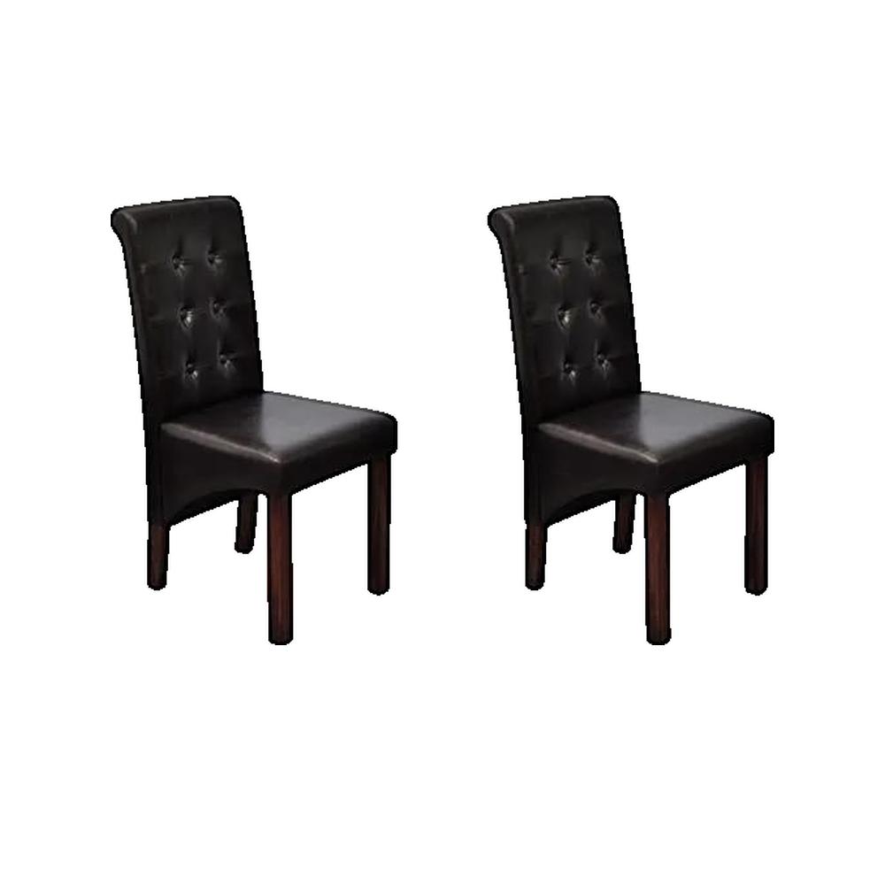 Krzesła do jadalni vidaxl zestaw 2 szt. brązowe z ekoskóry ergonomiczne