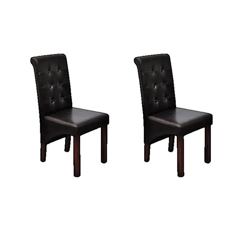 Krzesła do jadalni vidaxl zestaw 2 szt. brązowe z ekoskóry ergonomiczne