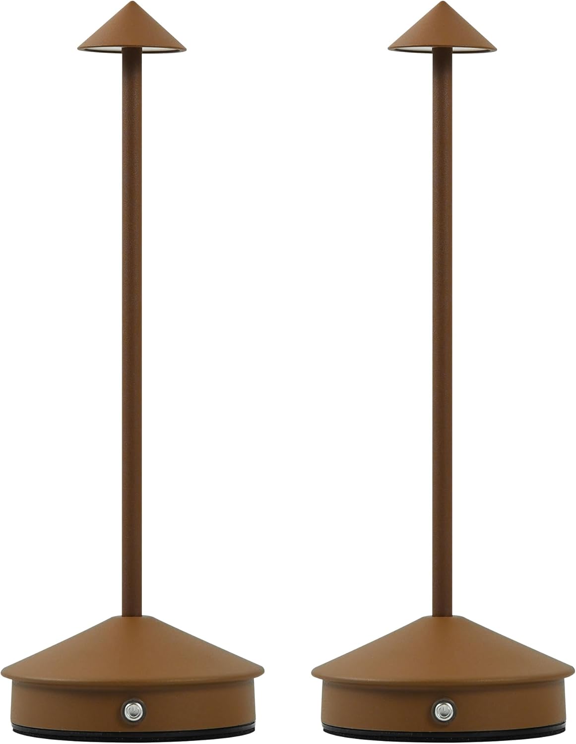 Przenośna lampa LED zasilana przez USB, regulowana intensywność za pomocą jednego naciśnięcia, brązowa.