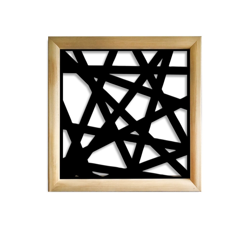 DIAGONAL MEDIUM - Kwadratowe moduły dekoracyjne z drewna i PVC - Rozmiar 48x48 cm - Grubość 47 mm - Kolor wewnętrzny CZARNY