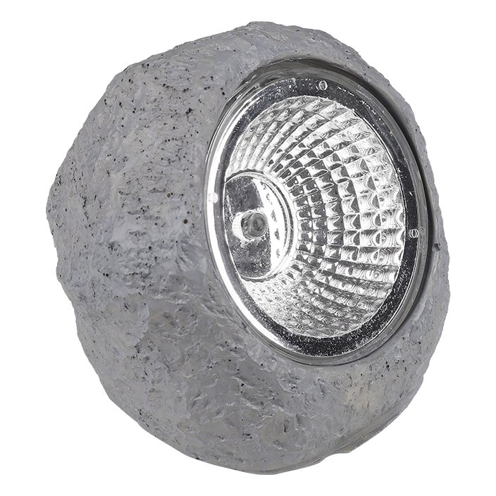 Lampa solarna LED kamień 8.5cm IP44 6500K ogrodowa zewnętrzna dekoracja szara MasterLED