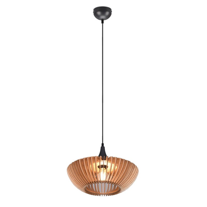 Lampa sufitowa wisząca Colino czarna-jasne drewno 1xE27x40W wym: 150 x 40 x 40 cm metal Trio