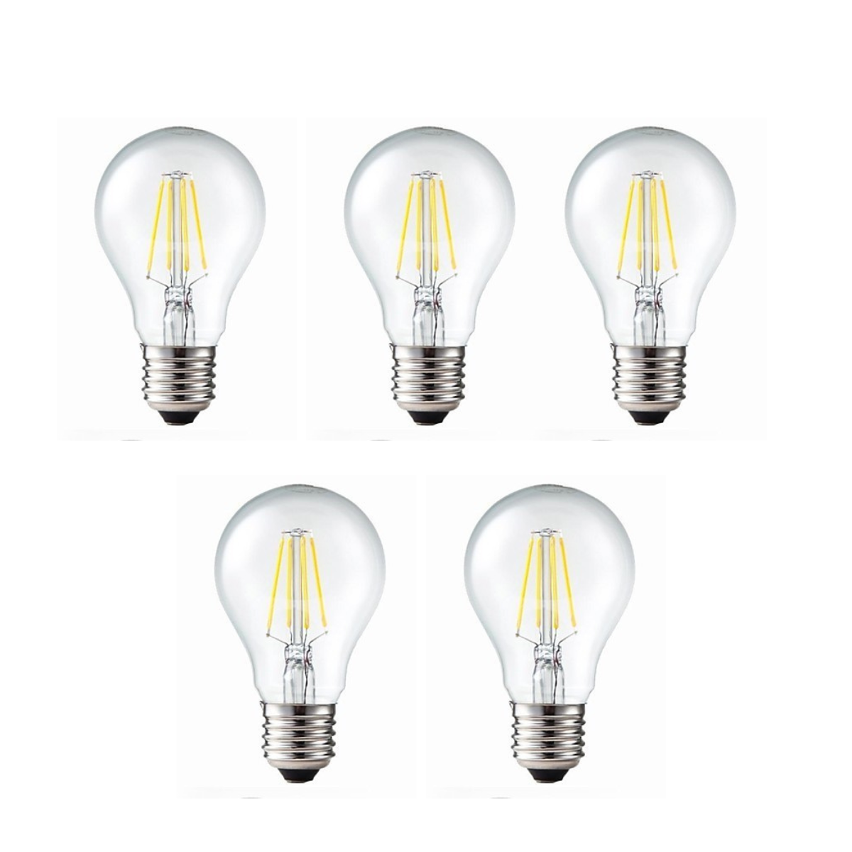 Pakiet x5 żarówek z żarnikiem Led A60 4W E27 Ciepła biel 2700K