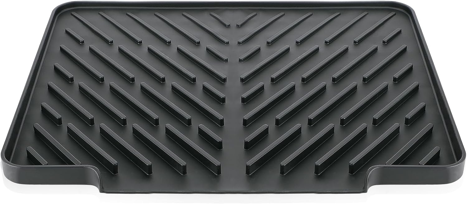 Mata ociekowa do naczyń 40 x 30 cm, silikonowa mata ociekowa do kuchni, antypoślizgowa mata kuchenna odporna na ciepło, mata do osuszania