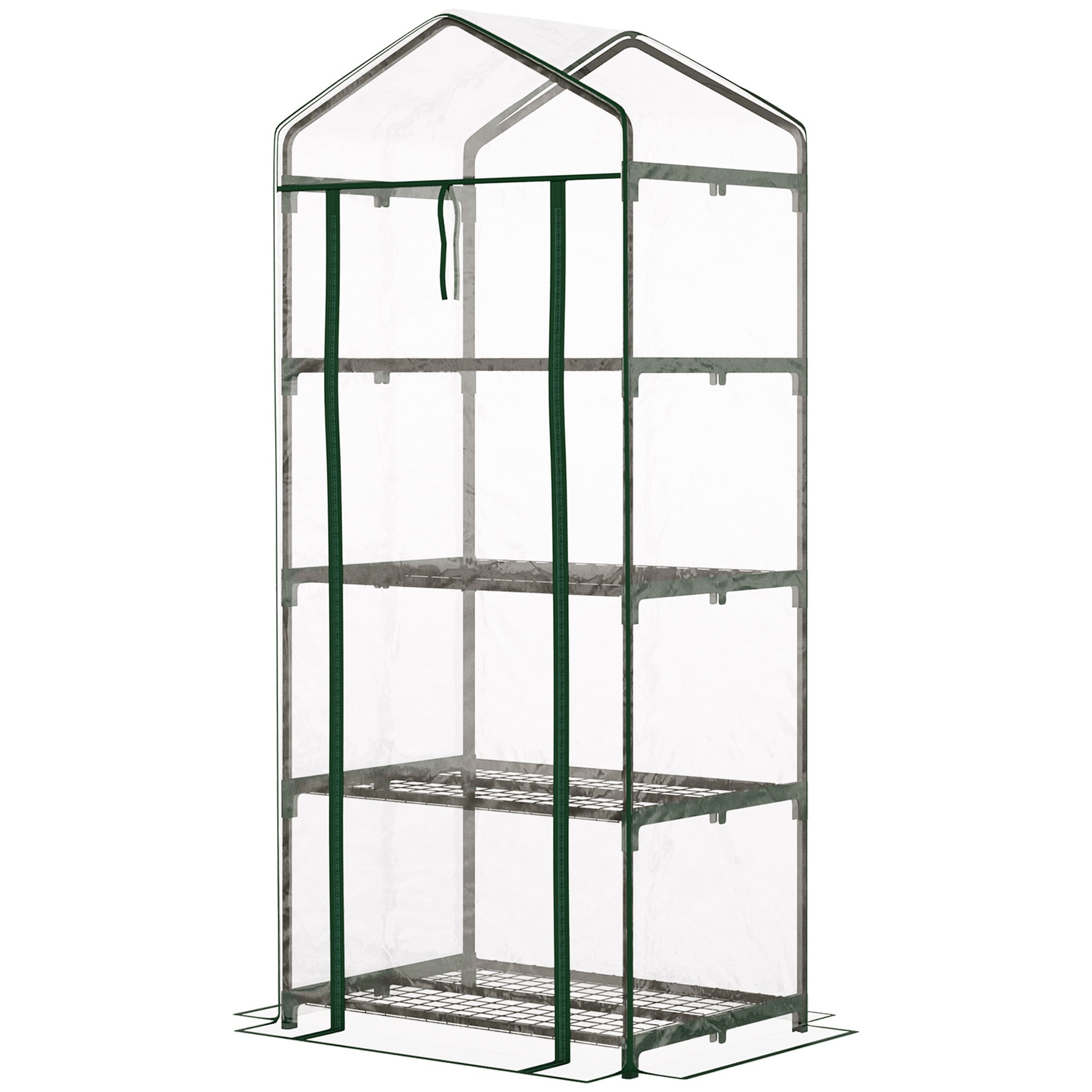 Szklarnia balkonowa 4-piętrowa, wzmocniona PCV, stal, 70x50x160cm