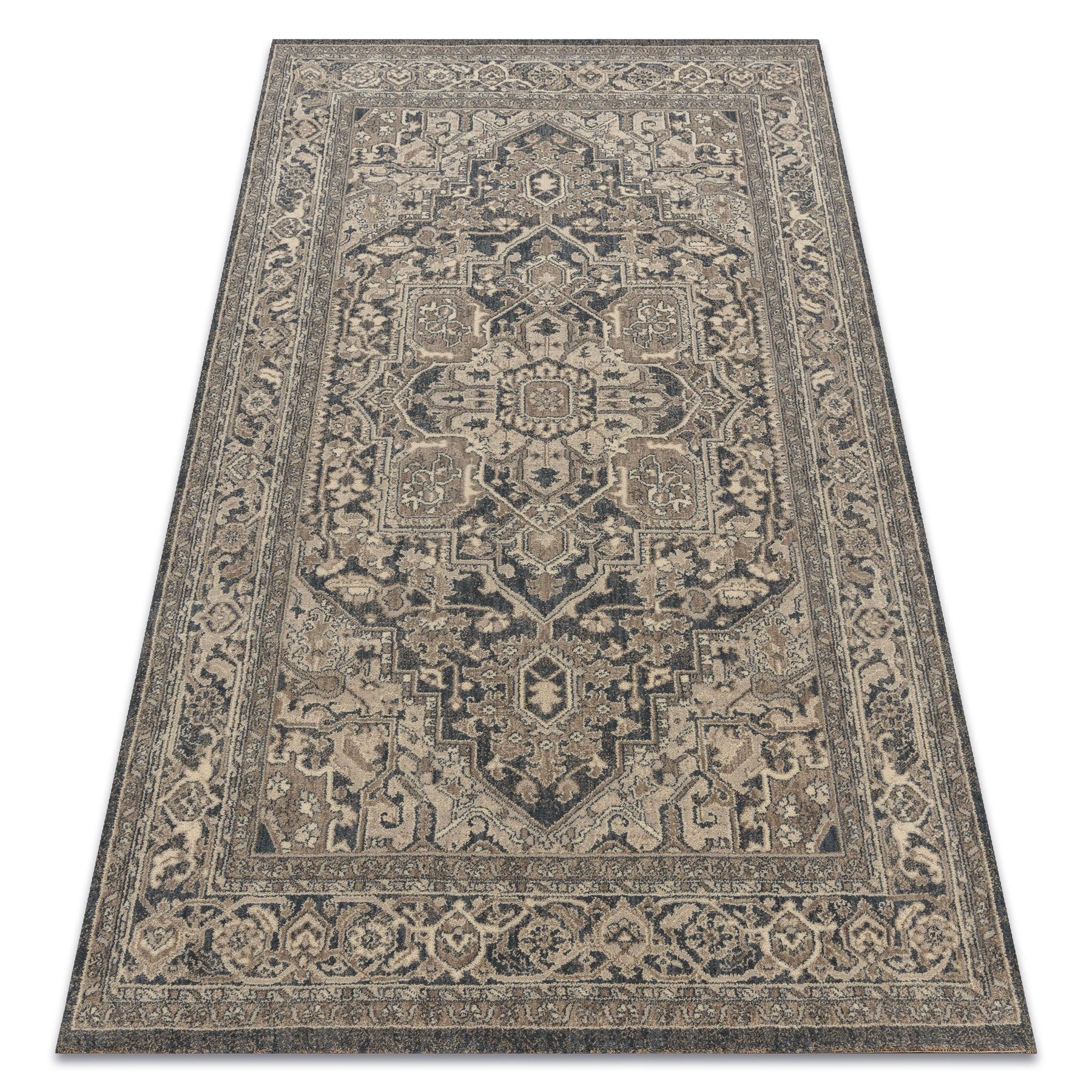 Dywan LEGEND 468 10 GB500 wełniany OSTA - Rozeta, ramka eskluzywny szary / beż 200x300 cm