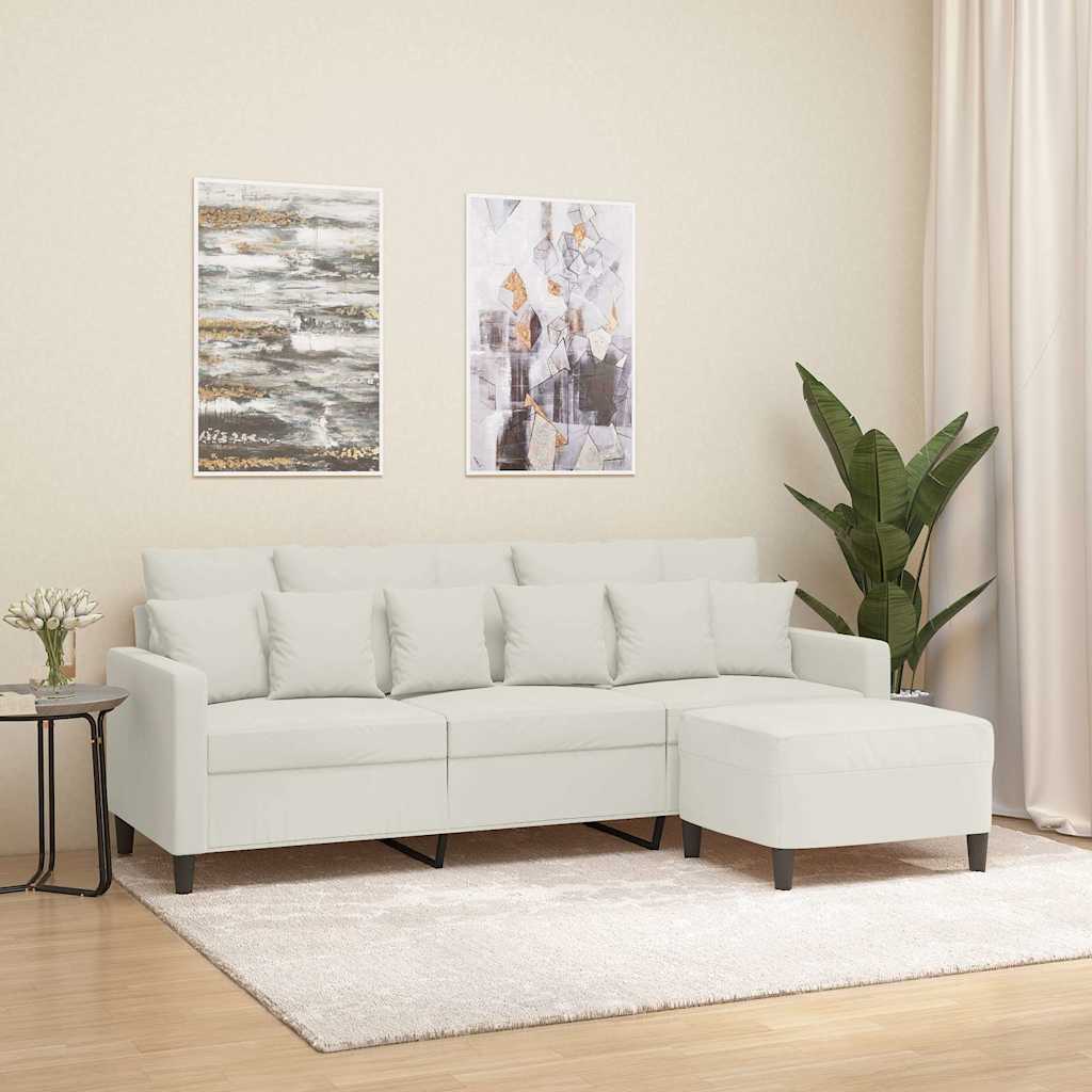 Sofa 3-osobowa, kremowa, 180 cm, tapicerowana aksamit vidaXL