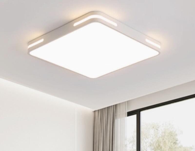 Ściemnialna lampa sufitowa LED, nowoczesna lampa sufitowa do sypialni, biała kwadratowa, 30 W, dekoracyjne i minimalistyczne oświetlenie otoczenia.