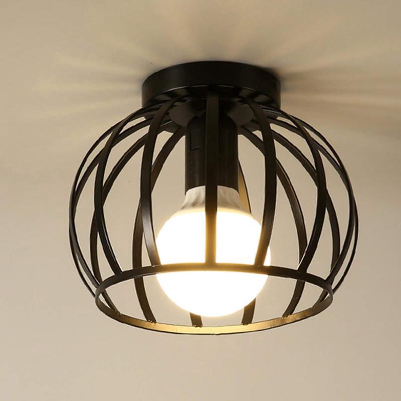 Luminaria de teto vintage industrial em metal, styl wesoły melancji, luminária de teto trô para escritório, kawiarnia ou loft, illuminação dekorativa
