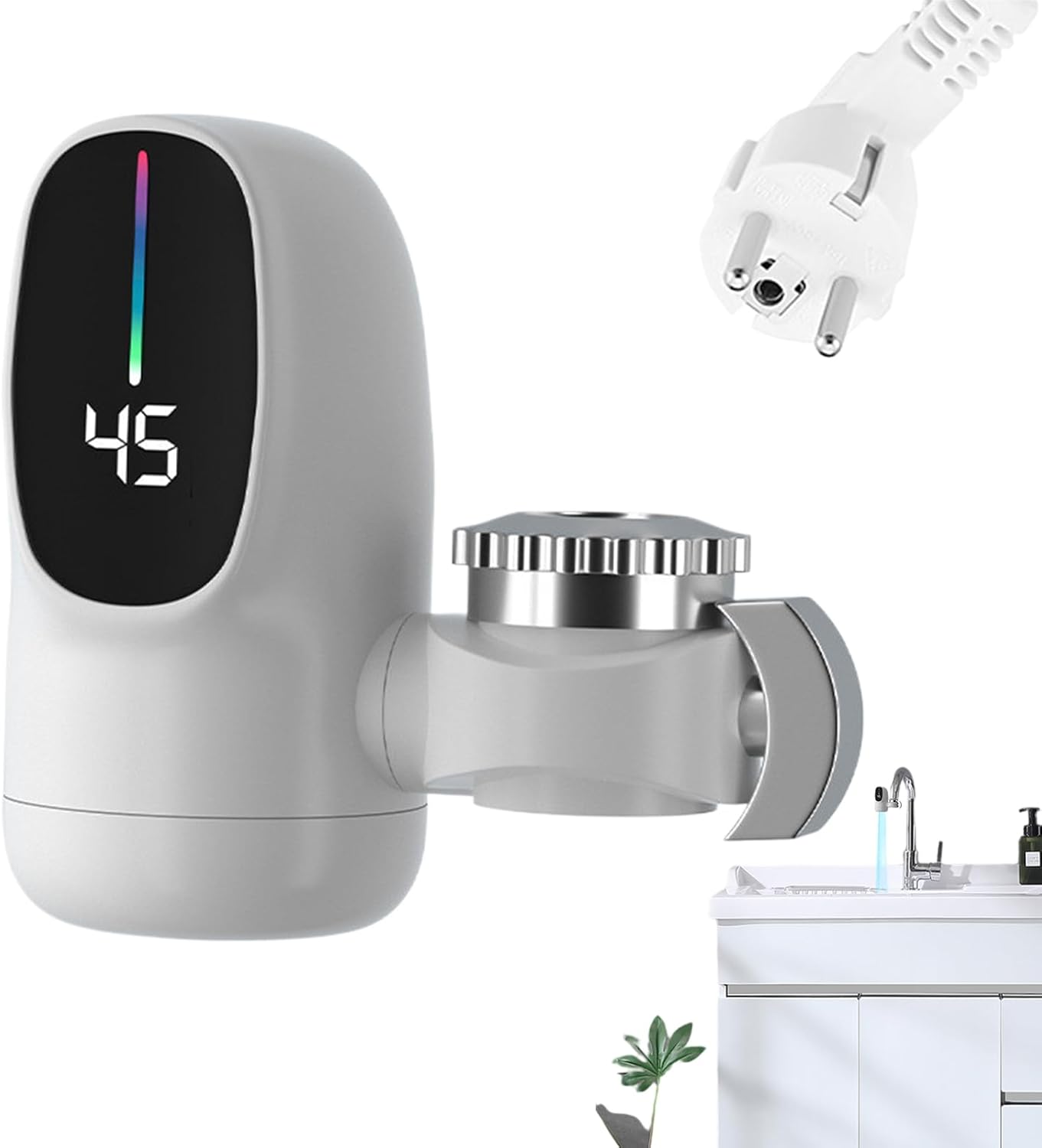 3000 W, natychmiastowy kran z ciepłą wodą, wyświetlacz temperatury LED, krany z ciepłą i zimną wodą, do domu, hotelu, kampera, łazienki