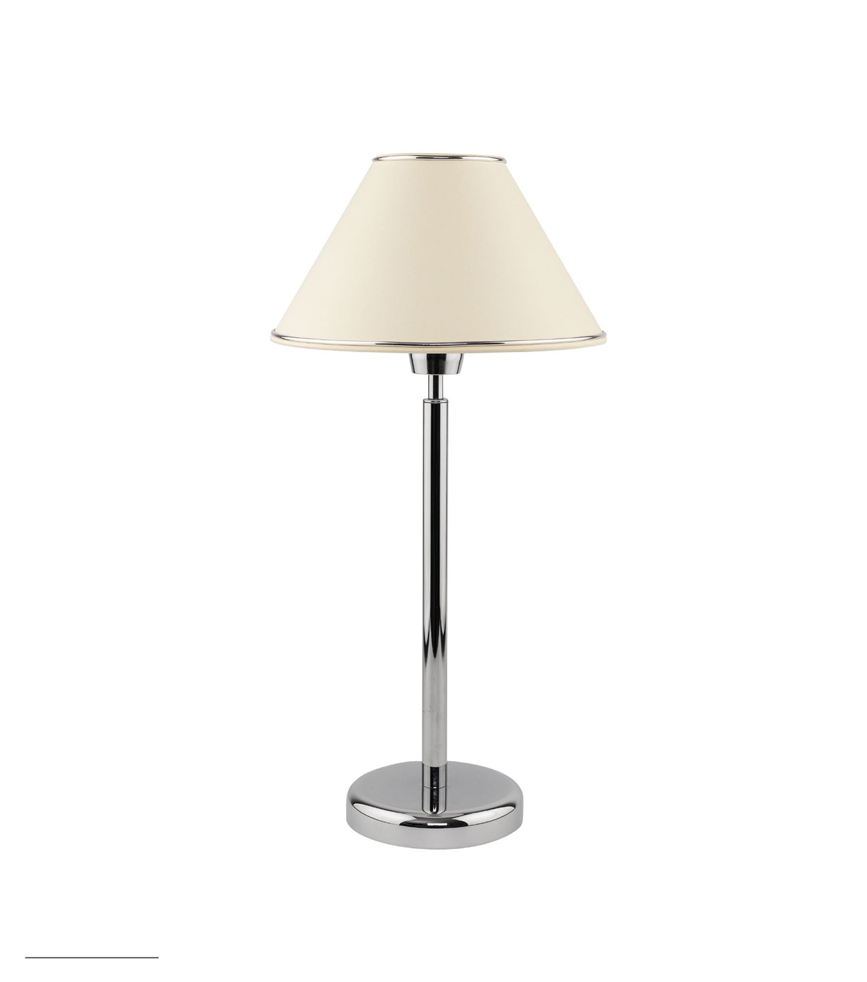 Lampka stołowa Jupiter BEGAMO klasyczna srebrna, abażur beżowy E27 52x25x25 cm 1 szt.