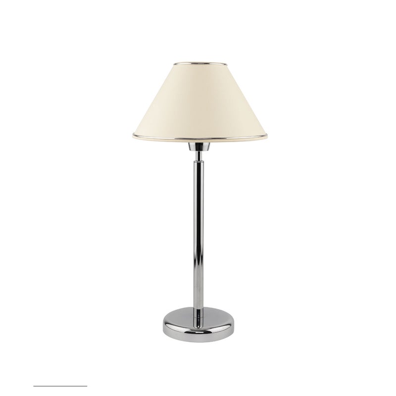 Lampka stołowa Jupiter BEGAMO klasyczna srebrna, abażur beżowy E27 52x25x25 cm 1 szt.