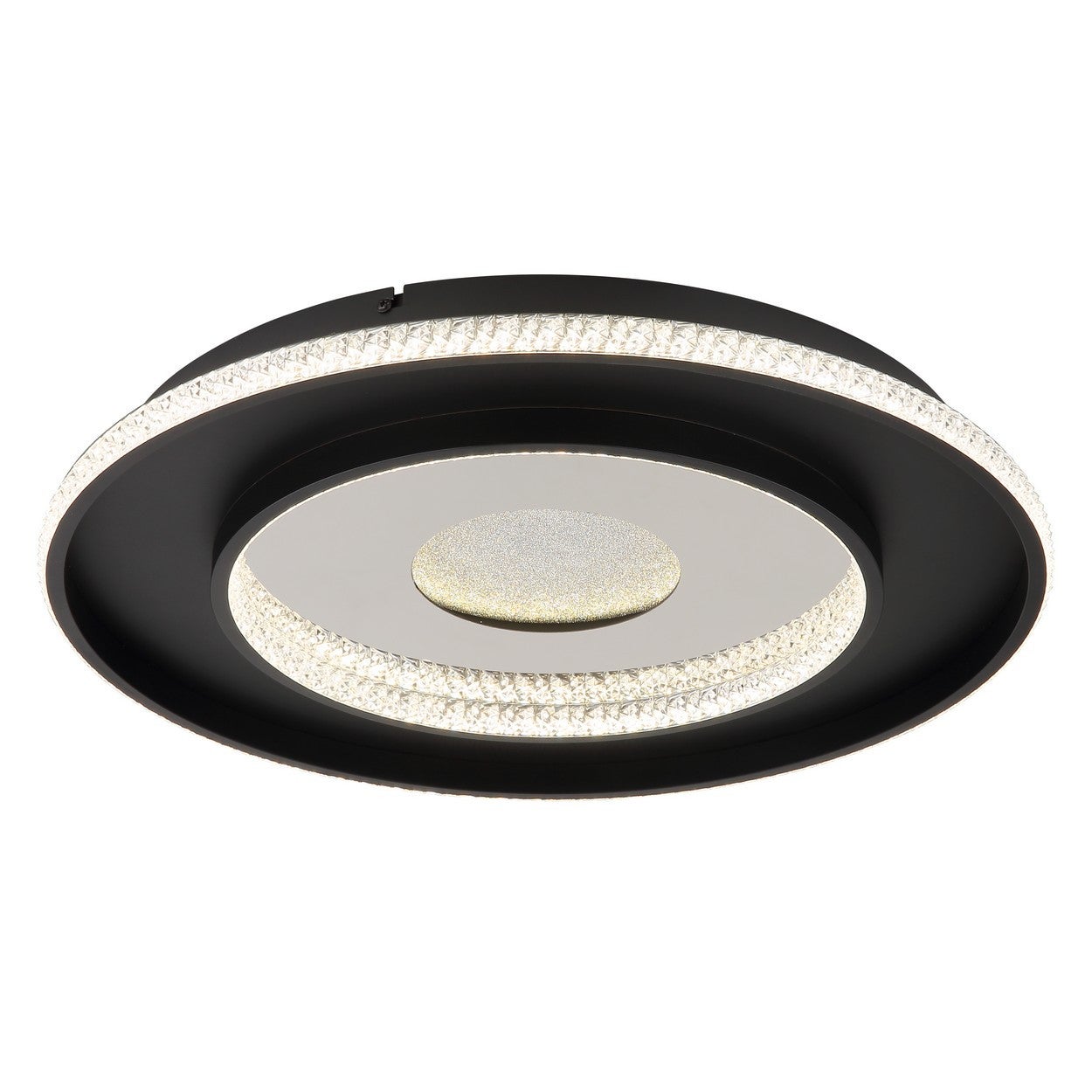 Półwpuszczana lampa sufitowa z wbudowanymi diodami LED, matowa czerń, ściemnialne diody LED 2700-6500 K, pilot i timer