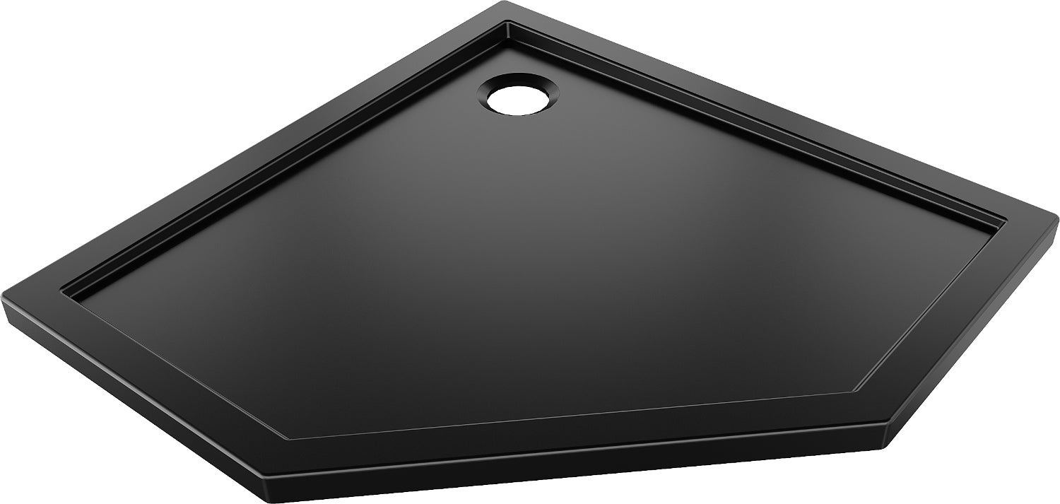 Mexen Flow brodzik pięciokątny slim 80 x 80 cm, czarny mat - 46P708080