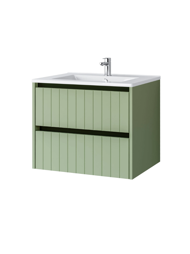 Zestaw szafka łazienkowa z umywalką ceramiczną Uptrend MELITO 60 Szałwia Mat 1 kpl.
