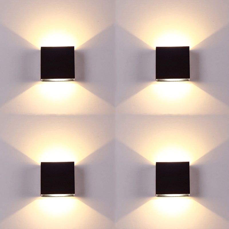 4 sztuki wysoka i niska lampa ścienna LED czarna 6W 3000K aluminiowa wewnętrzna lampa ścienna do sypialni wystrój klatki schodowej strona