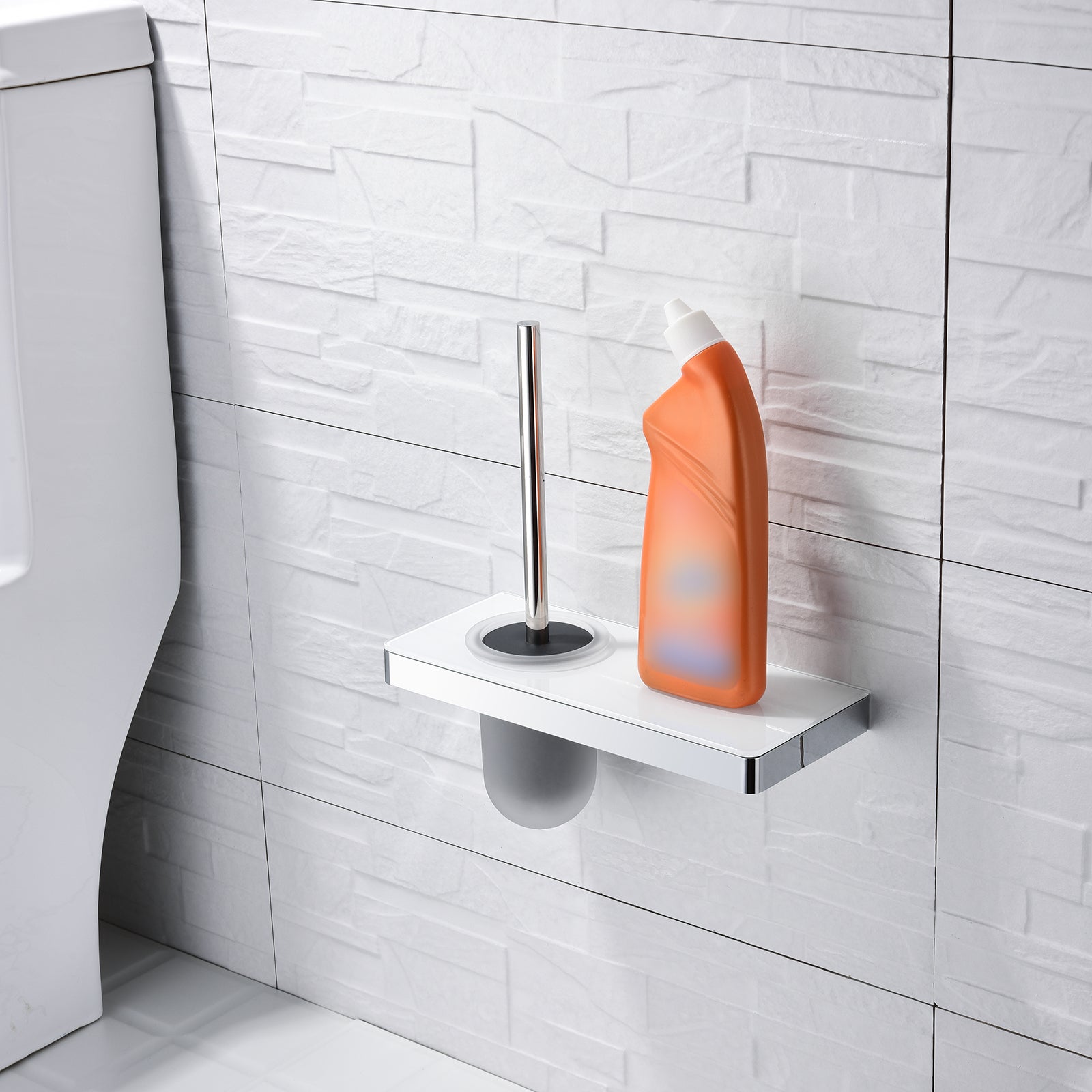 Bernstein Szczotka do WC szczotka toaletowa + półka na papier stal nierdzewna