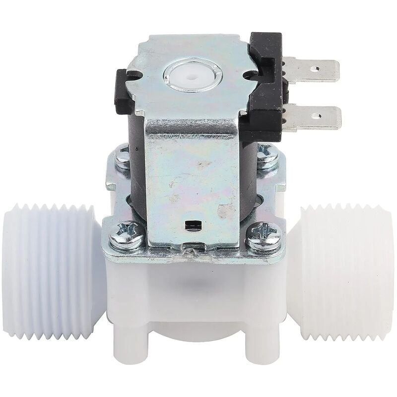 Zawór elektromagnetyczny z tworzywa sztucznego 12 V DC 3/4" DN20 normalnie zamknięty N/C, przełącznik przepływu, wlot wody, szybkie podłączenie