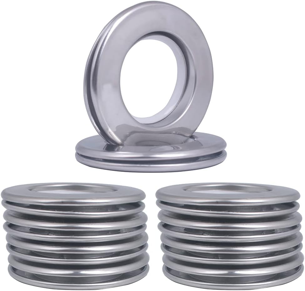 10 przelotek do zasłon ze stali nierdzewnej, metalowe kółka do zasłon z przelotkami o średnicy wewnętrznej 1-9/16" (40 mm), zasłony z przelotkami