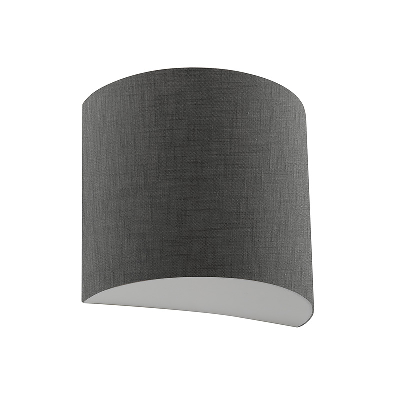 Kinkiet Vivien z antracytowym abażurem z tkaniny – oprawka E27 IP20 75 W – Elegancka lampa ścienna – Rossini Group