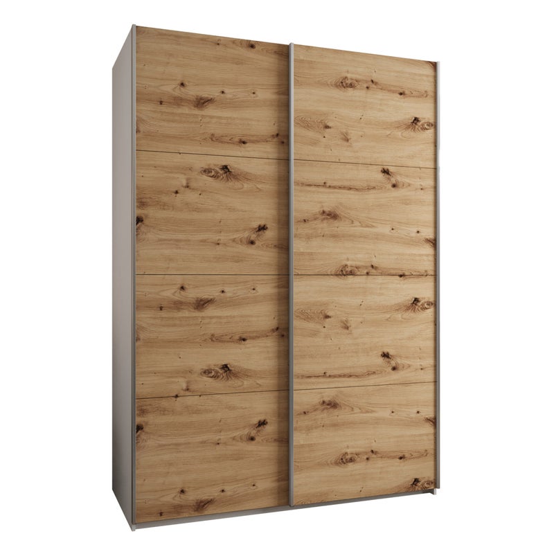 Szafa przesuwna wysoka Lux 1 170 x 64 x 245,5 cm biały + artisan + u. srebrny - Abiks Meble
