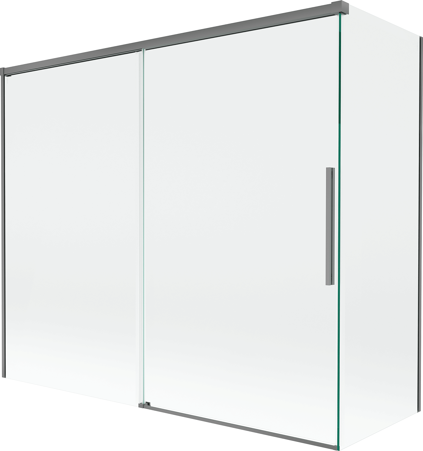 Mexen Rox parawan nawannowy 2-skrzydłowy rozsuwany 180 + 90 x 150 cm, transparent, gun metal - 8C9-180-090-95-00