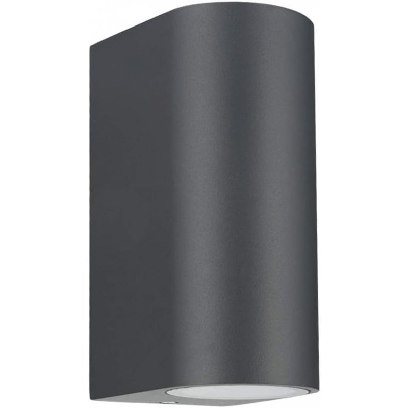 Antracytowo-szara aluminiowa lampa ścienna zewnętrzna, oświetlenie zewnętrzne góra/dół, wodoodporna lampa zewnętrzna IP44