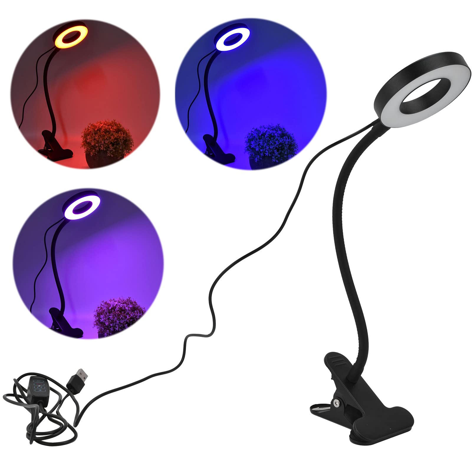 Ściemniana lampa LED do uprawy roślin, lampka zasilana przez USB do szklarni, biura, domu, siewek roślin d