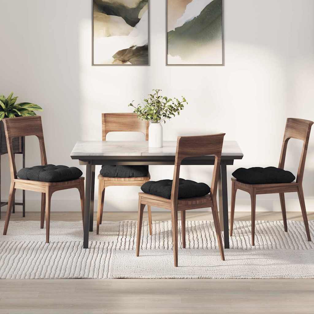 Poduszki na siedziska 4 pcs Czarny 40 x 40 x 12 cm tkanina vidaXL