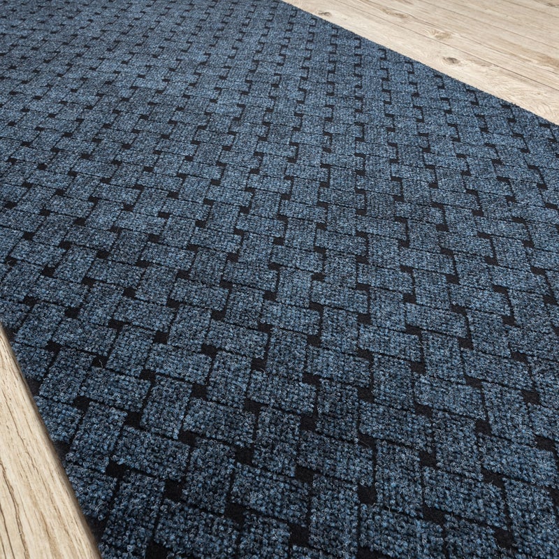 Wycieraczka antypoślizgowa 100 cm VECTRA 800 zewnętrzna, wewnętrzna, na gumie - niebieski 100x500 cm