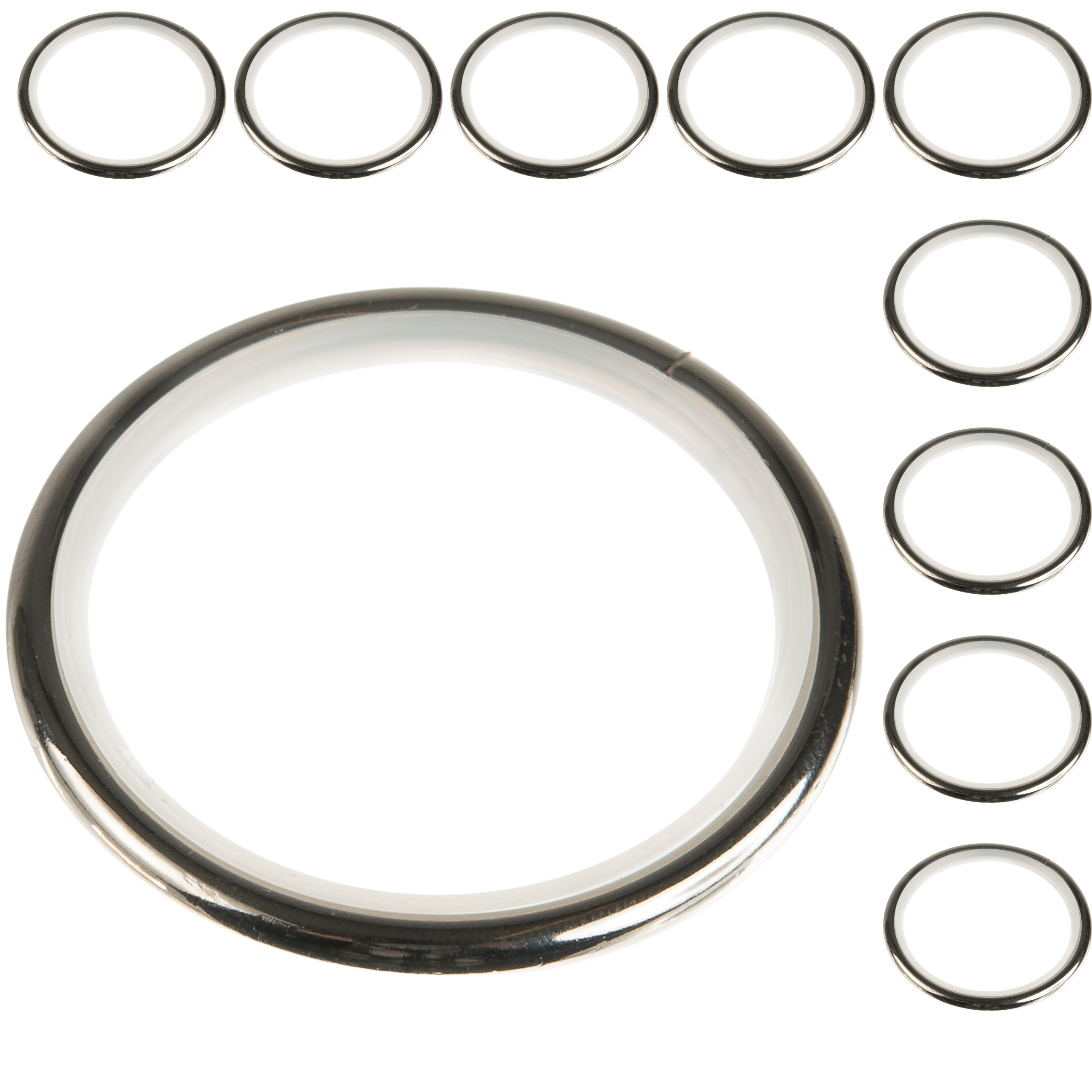 Kółka do karnisza z wyciszeniem do firanek INOX 10sztuk FI 37mm