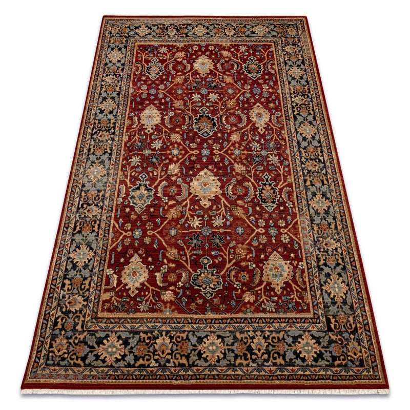 Dywan wełniany KESHAN Frędzle, orientalny klasyczny 7522/53588 beż / bordo / granat 160x230 cm