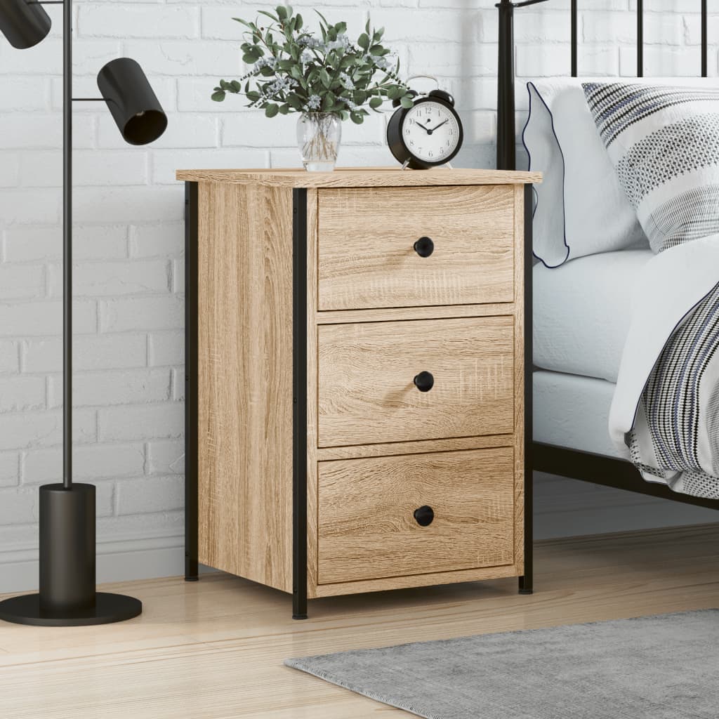 Stolik nocny VidaXL sonoma oak 3 szuflady 36x60 cm
