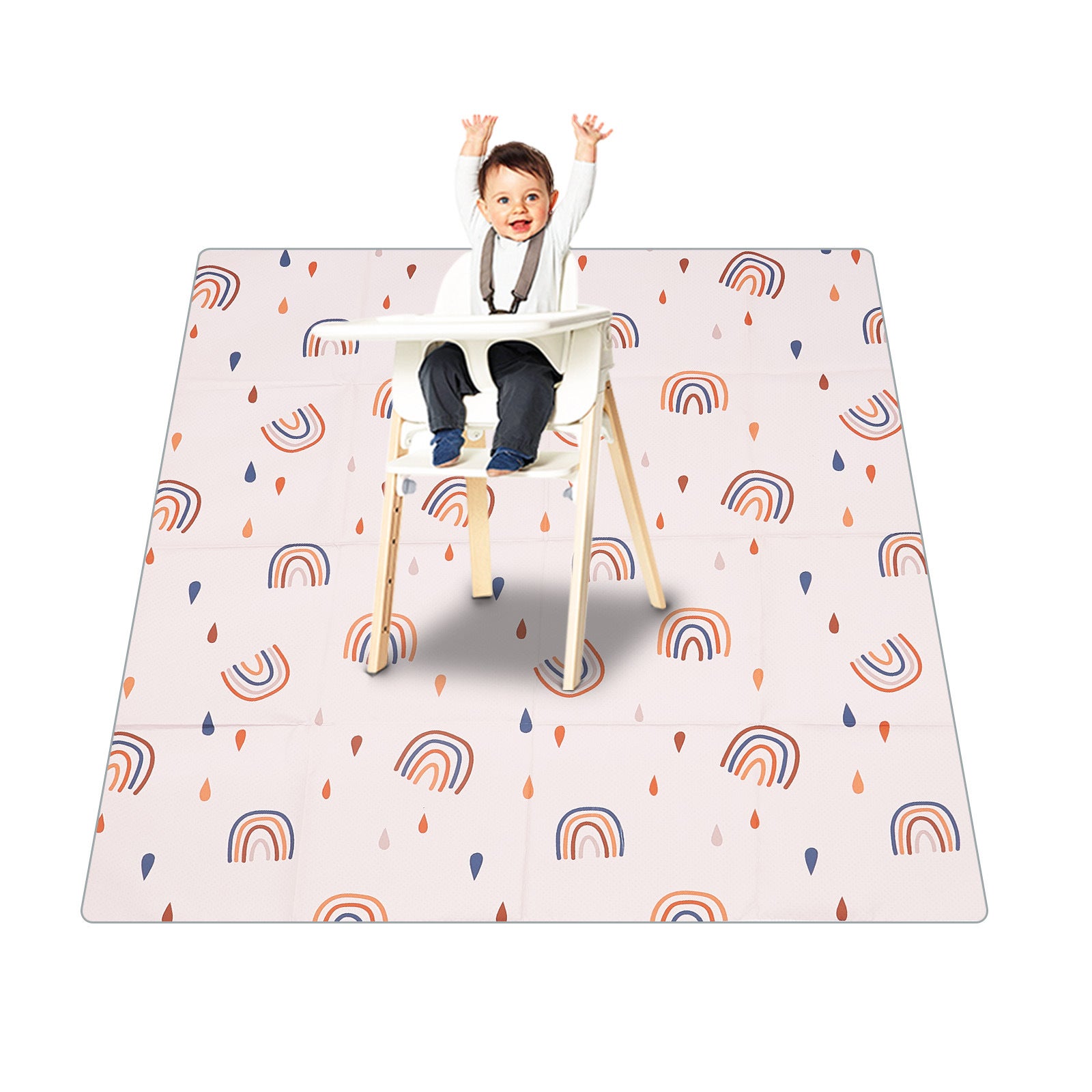 Wodoodporny dywanik dla dzieci 110x110 cm – matka ochronna do łatwego czyszczenia, antypoślizgowa na posiłki i zabawę