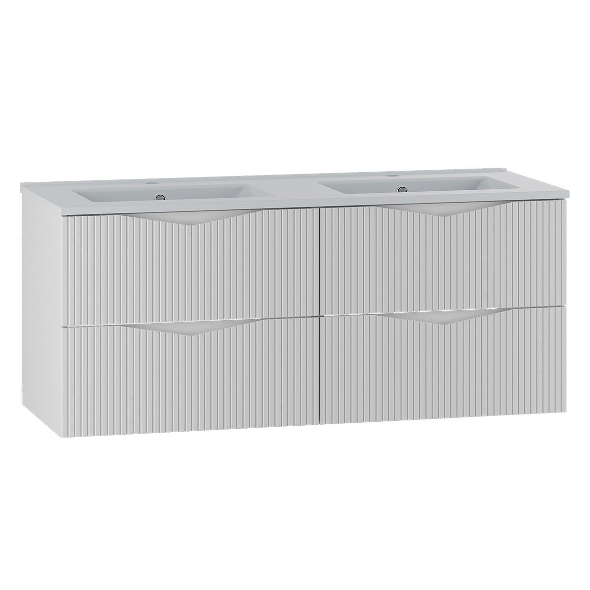 Szafka pod podwójną umywalkę do zabudowy 120 cm, model Tao Blanc