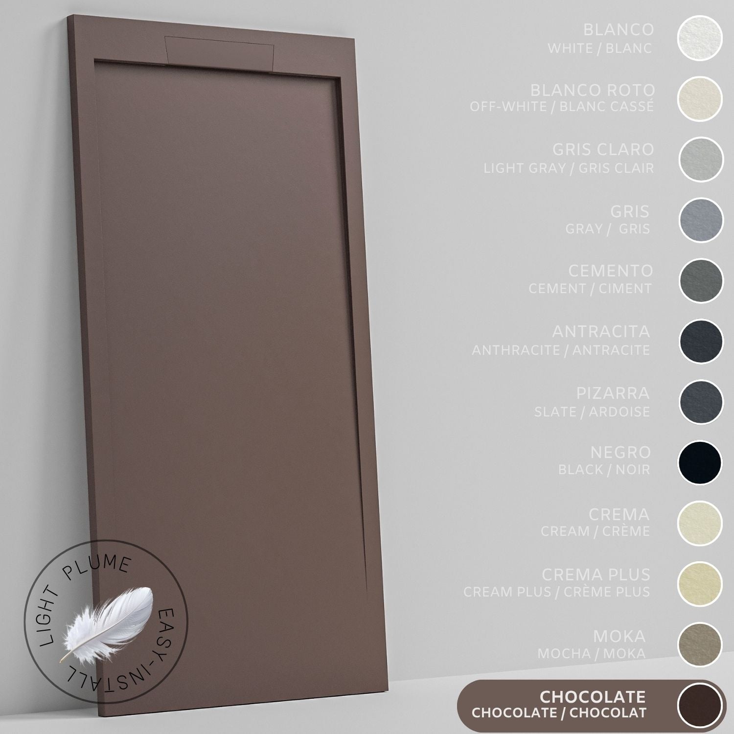 SOULHOME Lekki Brodzik z Żywicy tekstura Łupka – czekoladowy- 150x90- Niski 3cm– Elegancki SAME