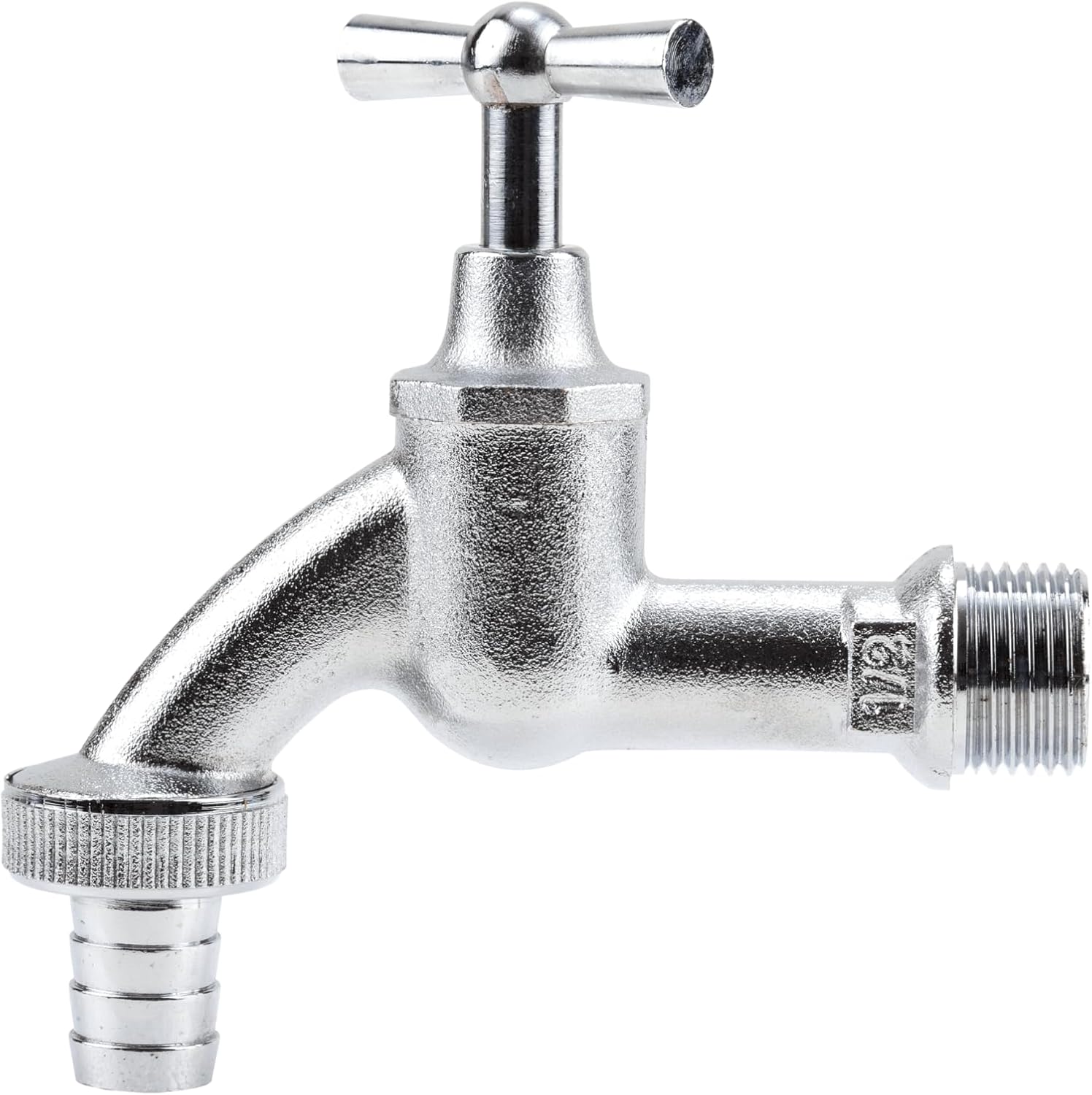 Kran wodny - ze złączką śrubową - srebrny - gwint 21 mm (G 1/2'') - do węży 13 mm (1/2'') (7330-20)
