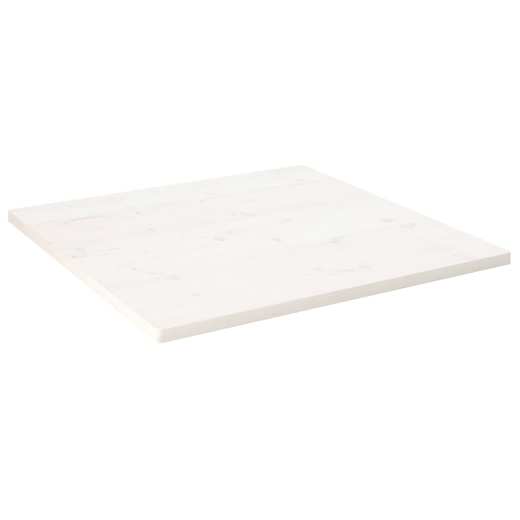 vidaXL Blat stołu, biały, 80x80x2,5cm, lite drewno sosnowe, kwadratowy