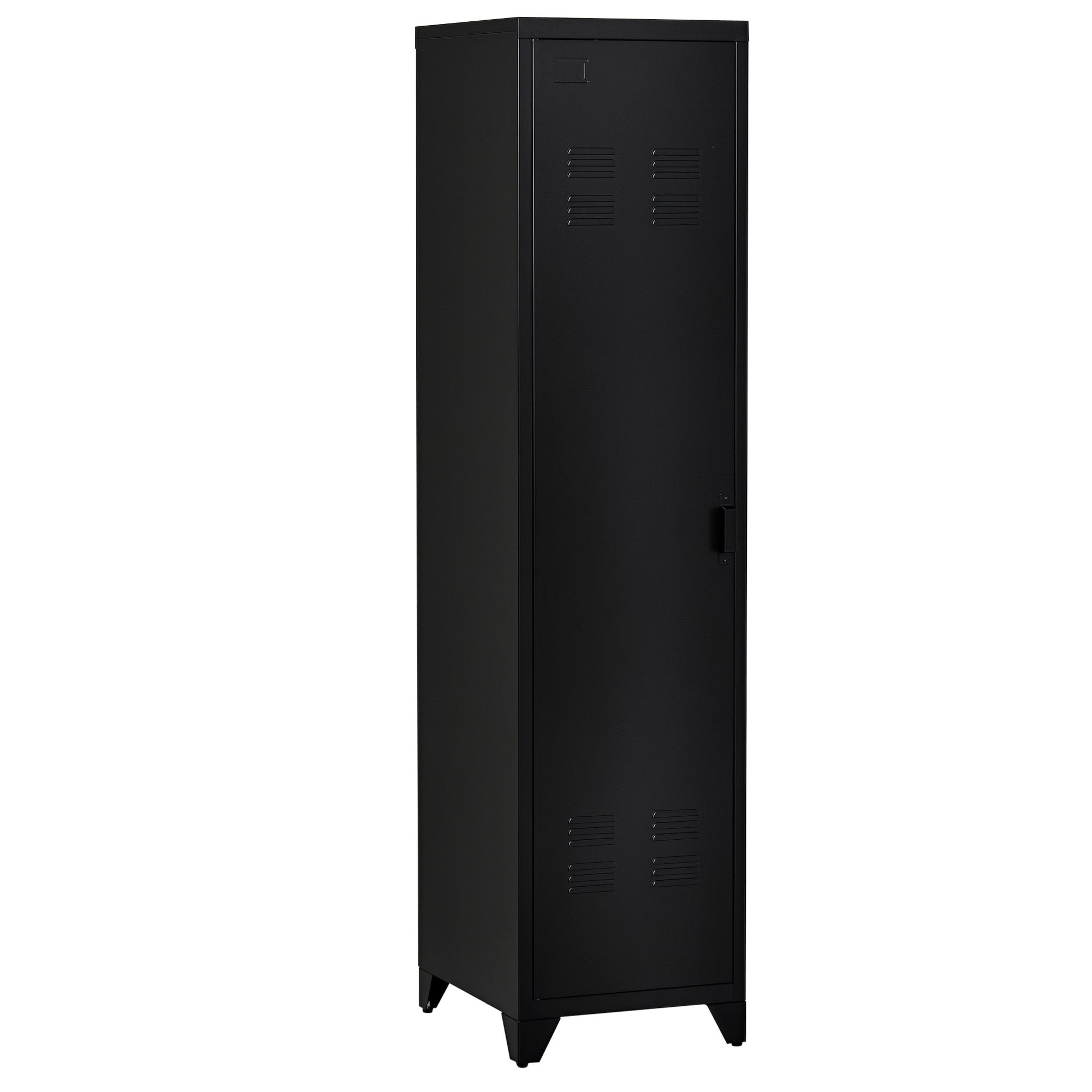 Kompaktowy metal szafka do przechowywania z industrial-style locker, featuring 3 półki, 1 rod. Wymiary: 43 cm long x 50 cm szeroki x 180 cm high.