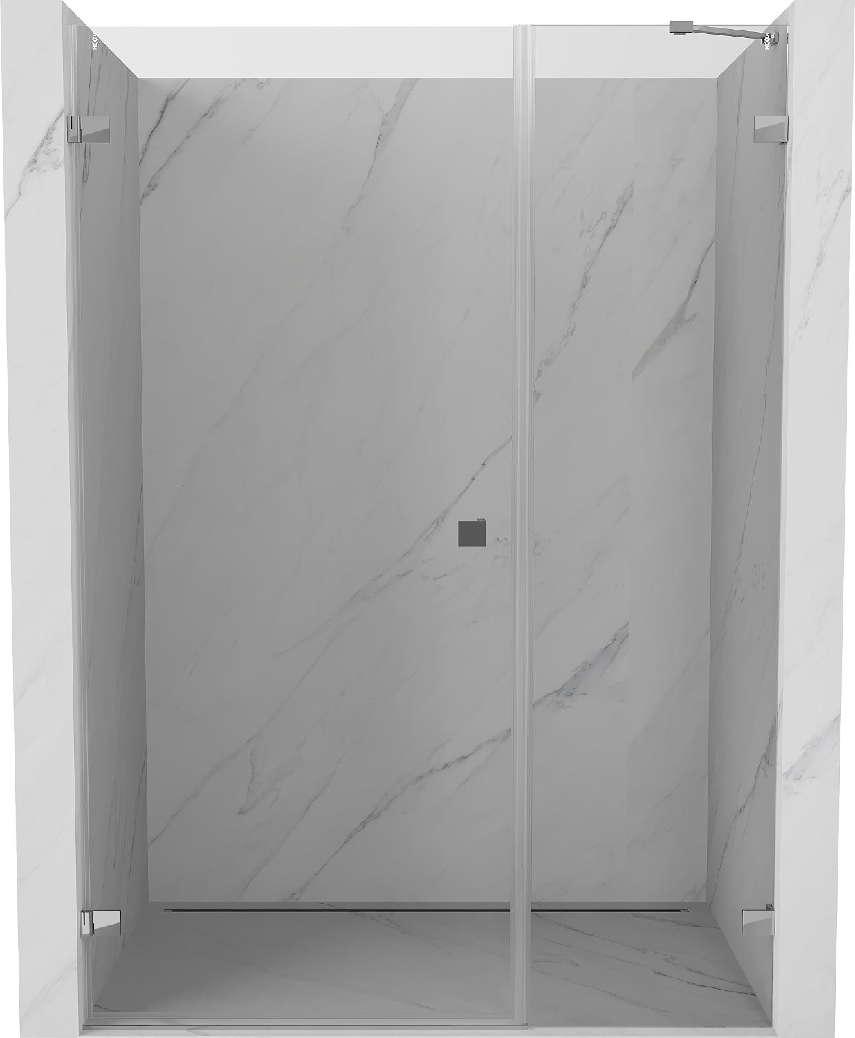 Mexen Lunar-B drzwi prysznicowe uchylne lewe 130 cm, transparent, chrom - 832S-130-050-01-00-L