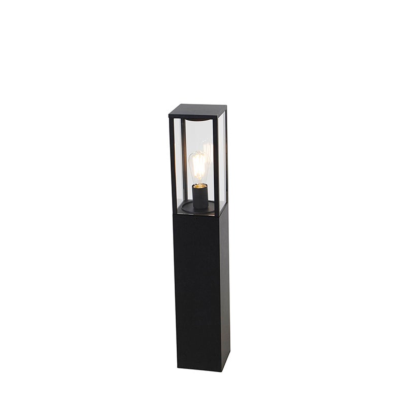 Qazqa designerski lampa słupkowa do ogród - Charlois - czarny, max. 40w, kompatybilny z żarówką LED, e27, 80cm, IP44