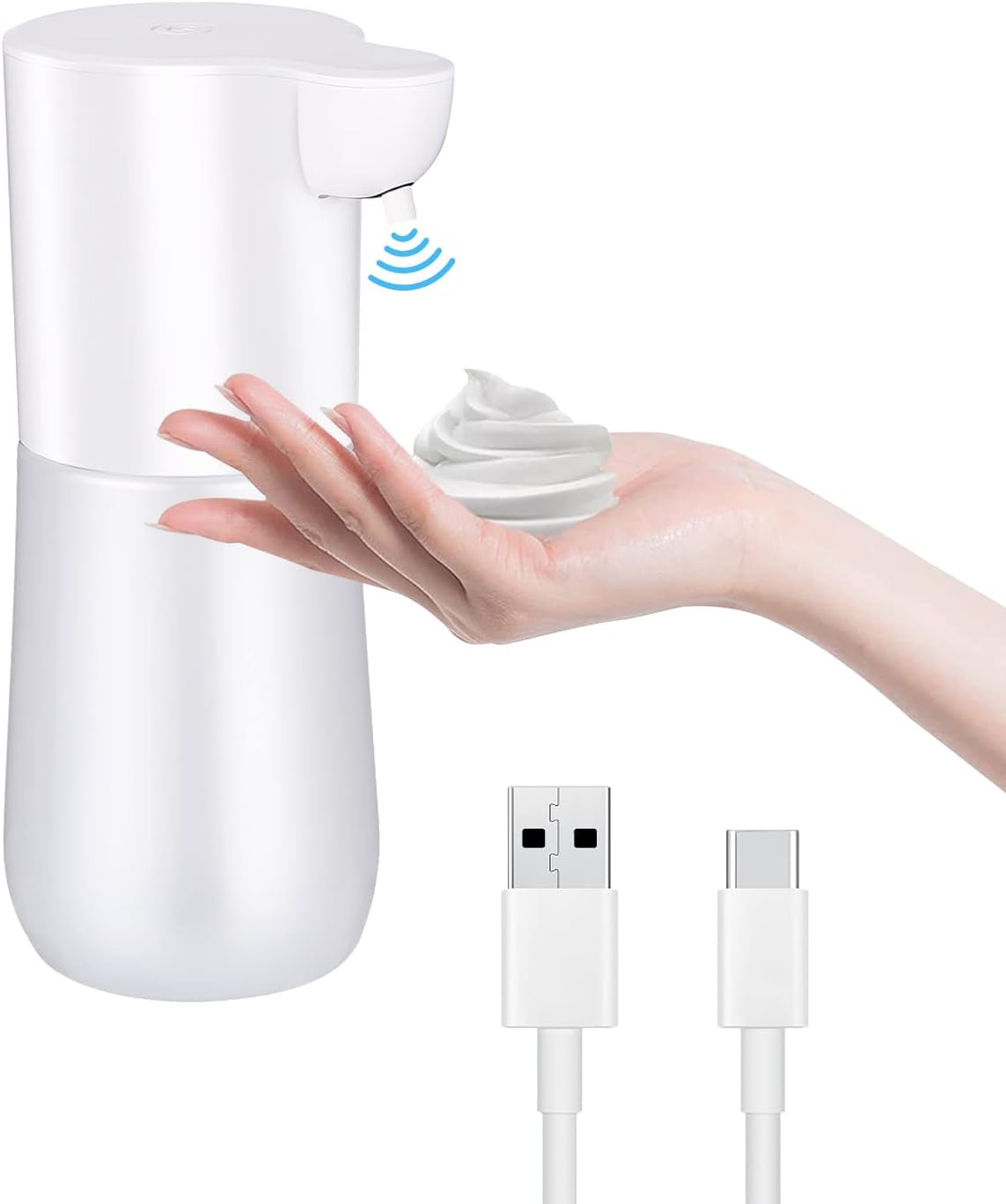 Automatyczny dozownik mydła 600 ml, ładowany przez USB, wodoodporny IPX5, dozownik mydła w płynie do kuchni i łazienki