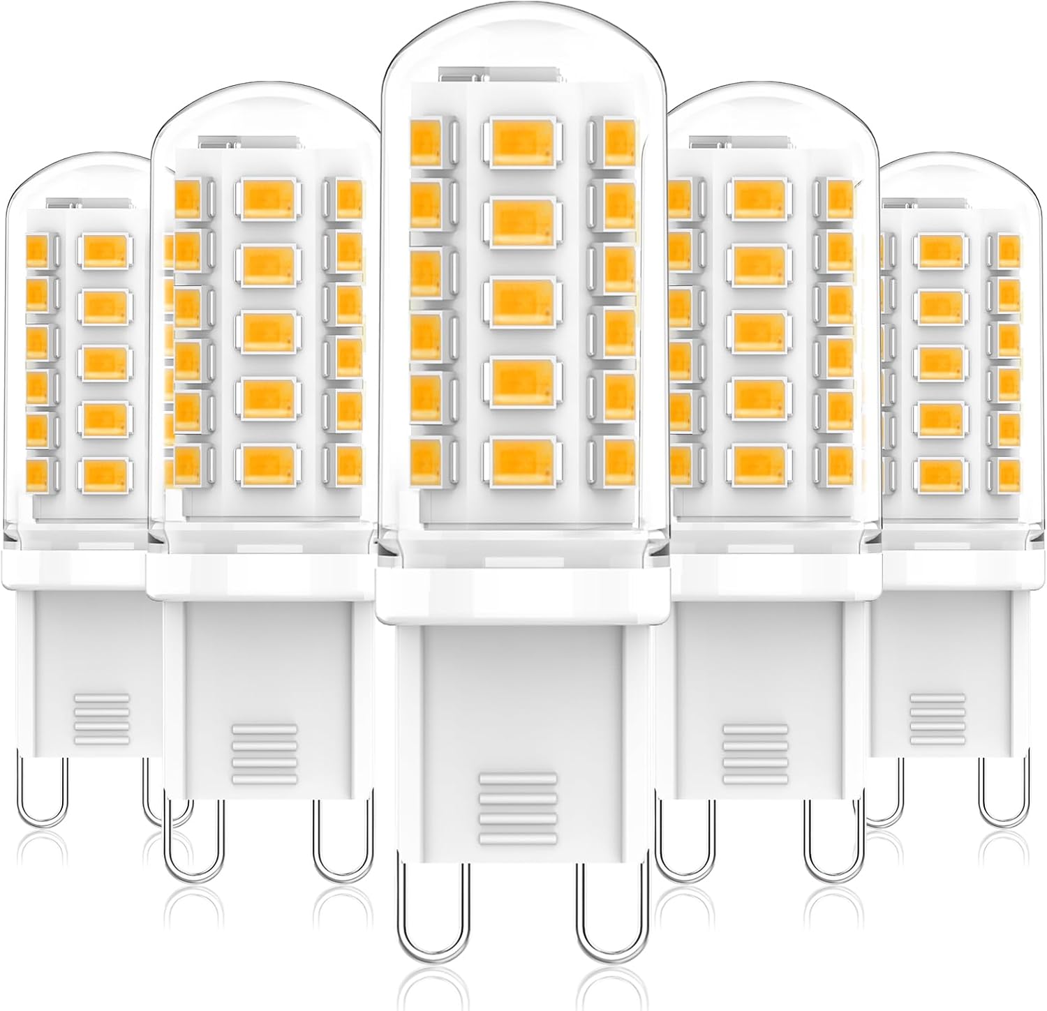 Zestaw 5 żarówek LED G9, 3 W, 500 lm, mini lampa, ciepła biel 2700 K, bez migotania, AC220-240 V, nieściemnialna