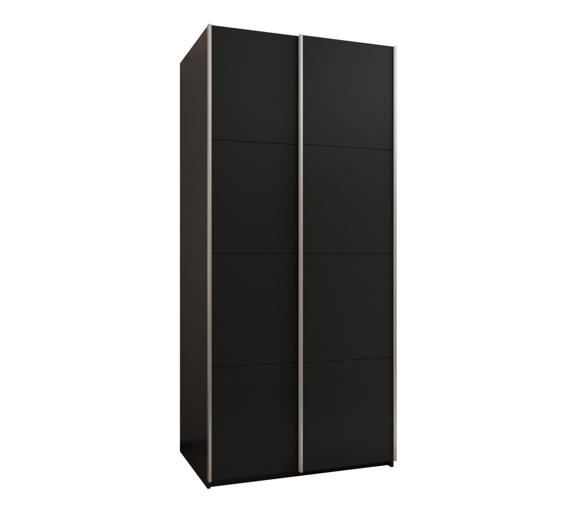 Szafa przesuwna wysoka Lux 1 100 x 64 x 245,5 cm czarny + czarny + u. srebrny - Abiks Meble