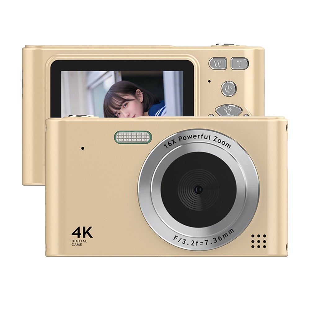 Aparat cyfrowy 4K 48 MP z 16-krotnym zoomem, wbudowaną lampą błyskową i stabilizacją obrazu