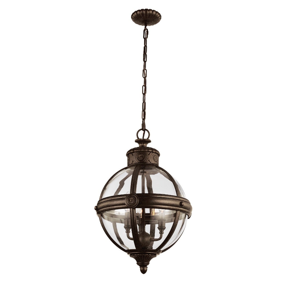 Lampa wisząca vintage kula brytyjski brąz Adams 3xE14 60W Feiss