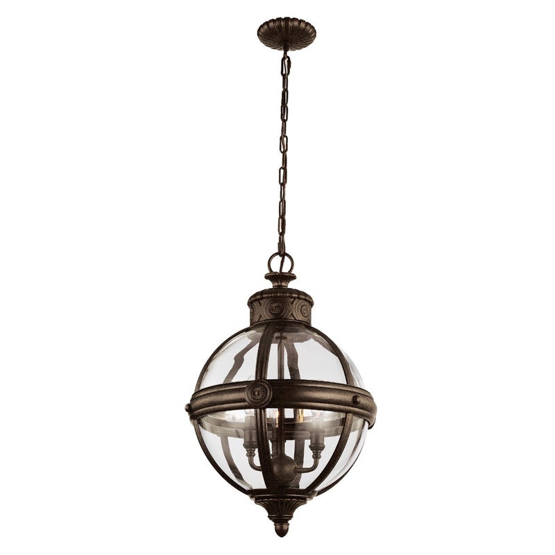 Lampa wisząca vintage kula brytyjski brąz Adams 3xE14 60W Feiss