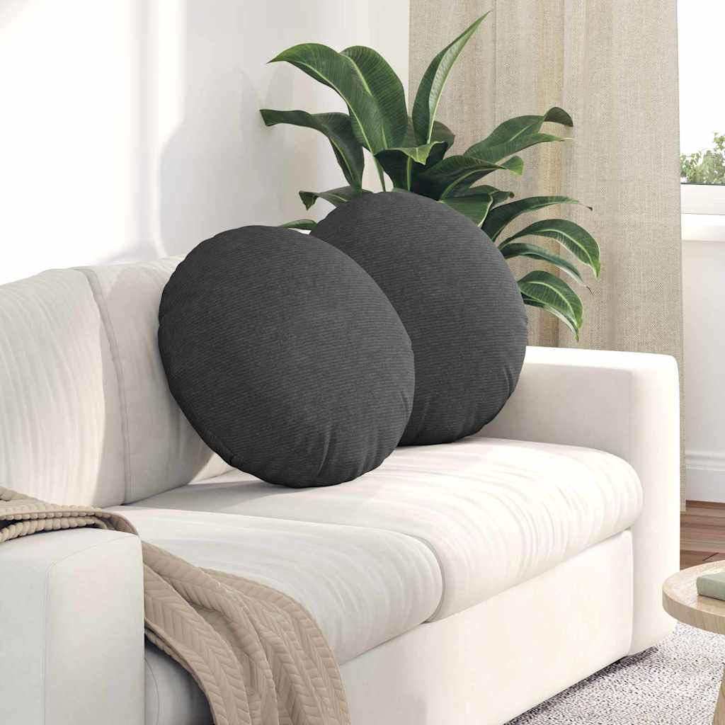 Poduszki na siedziska 2 pcs Ciemnoszary Ø50 x 19 cm vidaXL
