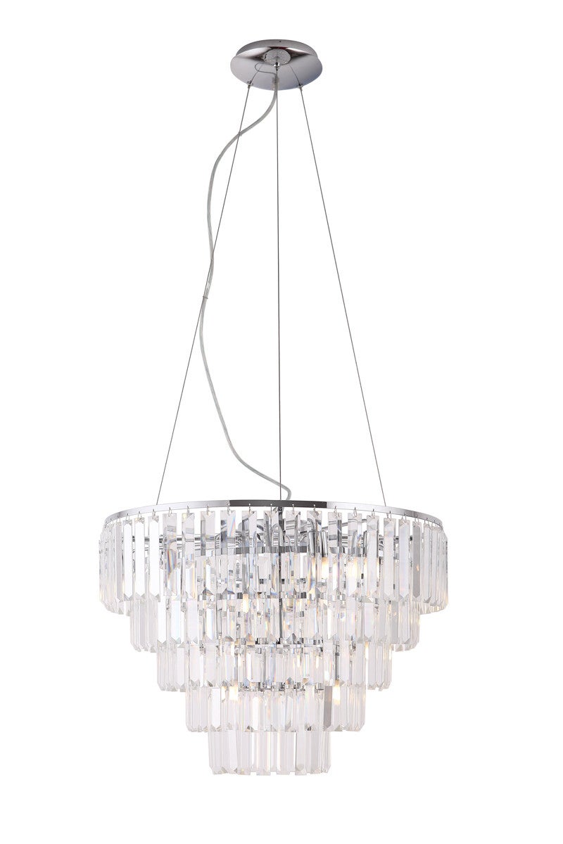 Żyrandol glamour chromowany z kryształowym kloszem Ø60 cm MONACOP 15xG9 40W P0260 Maxlight